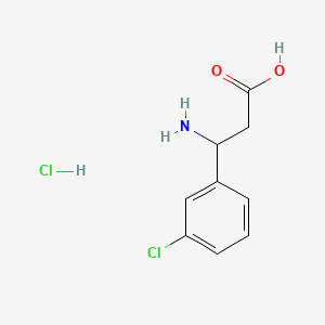 3-Amino-3-(3-chlorophenyl)propanoic acid hydrochloride chemical structure (CAS 193633-54-4)