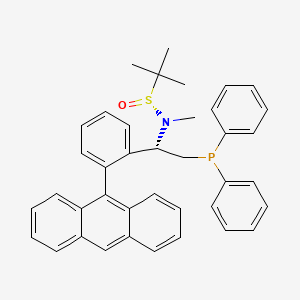 (R)-N-((S)-1-(2-(Anthracen-9-yl)phenyl)-2-(diphenylphosphanyl)ethyl)-N,2-dimethylpropane-2-sulfinamide chemical structure (CAS 1936438-30-0)