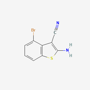 2-Amino-4-bromobenzo[b]thiophene-3-carbonitrile chemical structure (CAS 1936590-03-2)