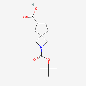2-(tert-Butoxycarbonyl)-2-azaspiro[3.4]octane-6-carboxylic acid chemical structure (CAS 1936652-98-0)