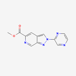 Methyl 2-(pyrazin-2-yl)-2H-pyrazolo[3,4-c]pyridine-5-carboxylate chemical structure (CAS 1938122-99-6)