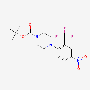 tert-butyl 4-(4-nitro-2-(trifluoromethyl)phenyl)piperazine-1-carboxylate chemical structure (CAS 193902-86-2)