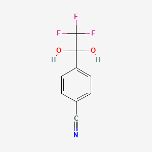 4-(2,2,2-Trifluoro-1,1-dihydroxyethyl)benzonitrile chemical structure (CAS 193954-48-2)