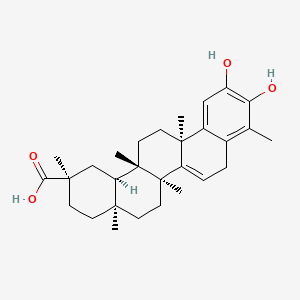 (2R,4aS,6aS,12bS,14aS,14bR)-10,11-Dihydroxy-2,4a,6a,9,12b,14a-hexamethyl-1,2,3,4,4a,5,6,6a,8,12b,13,14,14a,14b-tetradecahydropicene-2-carboxylic acid chemical structure (CAS 193957-88-9)