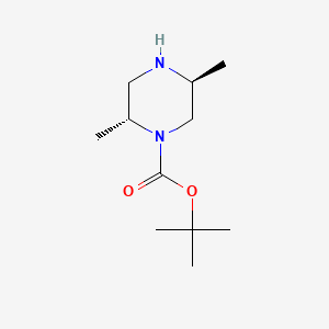 (2R,5S)-rel-tert-Butyl 2,5-dimethylpiperazine-1-carboxylate chemical structure (CAS 194032-41-2)