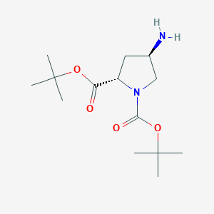 Di-tert-butyl (2S,4R)-4-aminopyrrolidine-1,2-dicarboxylate chemical structure (CAS 194163-86-5)