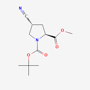 1-(tert-Butyl) 2-methyl (2S,4R)-4-cyanopyrrolidine-1,2-dicarboxylate chemical structure (CAS 194163-91-2)