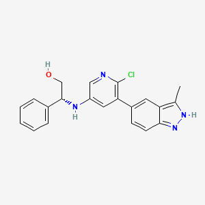(R)-2-((6-Chloro-5-(3-methyl-1H-indazol-5-yl)pyridin-3-yl)amino)-2-phenylethan-1-ol chemical structure (CAS 1942843-54-0)
