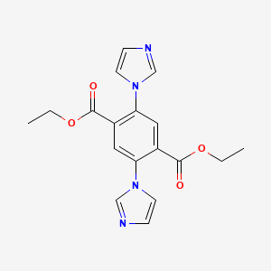 Diethyl 2,5-di(1H-imidazol-1-yl)terephthalate chemical structure (CAS 1942879-47-1)