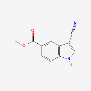 Methyl 3-cyano-1H-indole-5-carboxylate chemical structure (CAS 194490-33-0)