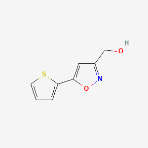 (5-(Thiophen-2-yl)isoxazol-3-yl)methanol chemical structure (CAS 194491-44-6)