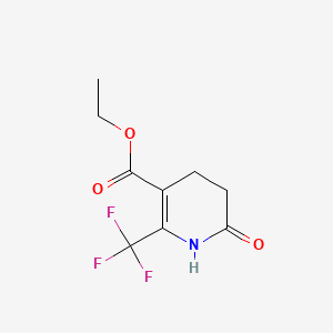 Ethyl 6-oxo-2-(trifluoromethyl)-1,4,5,6-tetrahydropyridine-3-carboxylate chemical structure (CAS 194673-12-6)
