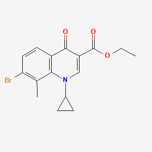 Ethyl 7-bromo-1-cyclopropyl-8-methyl-4-oxo-1,4-dihydroquinoline-3-carboxylate chemical structure (CAS 194805-04-4)