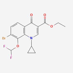 Ethyl 7-bromo-1-cyclopropyl-8-(difluoromethoxy)-4-oxo-1,4-dihydroquinoline-3-carboxylate chemical structure (CAS 194805-07-7)