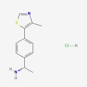 (S)-1-(4-(4-Methylthiazol-5-yl)phenyl)ethan-1-amine hydrochloride chemical structure (CAS 1948273-01-5)