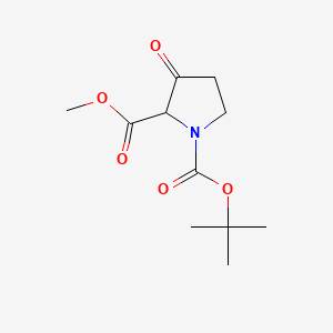 1-tert-Butyl 2-methyl 3-oxopyrrolidine-1,2-dicarboxylate chemical structure (CAS 194924-96-4)