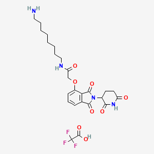 N-(8-Aminooctyl)-2-((2-(2,6-dioxopiperidin-3-yl)-1,3-dioxoisoindolin-4-yl)oxy)acetamide 2,2,2-trifluoroacetate chemical structure (CAS 1950635-16-1)