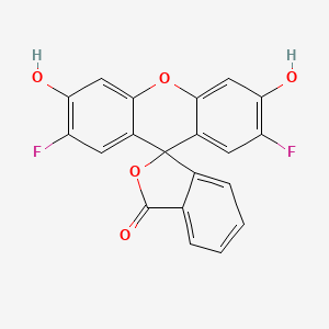 2',7'-Difluoro-3',6'-dihydroxy-3H-spiro[isobenzofuran-1,9'-xanthen]-3-one chemical structure (CAS 195136-58-4)