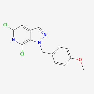 5,7-Dichloro-1-(4-methoxybenzyl)-1H-pyrazolo[3,4-c]pyridine chemical structure (CAS 1951402-78-0)