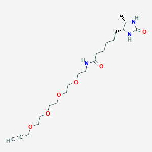 6-((4R,5S)-5-Methyl-2-oxoimidazolidin-4-yl)-N-(3,6,9,12-tetraoxapentadec-14-yn-1-yl)hexanamide chemical structure (CAS 1951424-89-7)