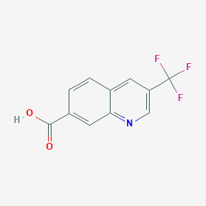 3-(Trifluoromethyl)quinoline-7-carboxylic acid chemical structure (CAS 1951439-59-0)