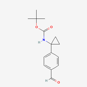 tert-Butyl (1-(4-formylphenyl)cyclopropyl)carbamate chemical structure (CAS 1951439-73-8)