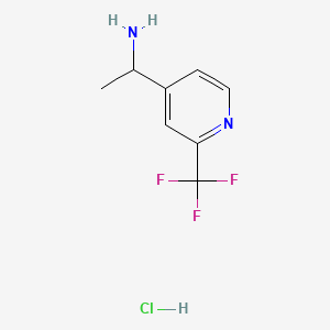 1-(2-(Trifluoromethyl)pyridin-4-yl)ethanamine hydrochloride chemical structure (CAS 1951440-08-6)