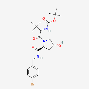 tert-Butyl ((S)-1-((2S,4R)-2-((4-bromobenzyl)carbamoyl)-4-hydroxypyrrolidin-1-yl)-3,3-dimethyl-1-oxobutan-2-yl)carbamate chemical structure (CAS 1951445-17-2)