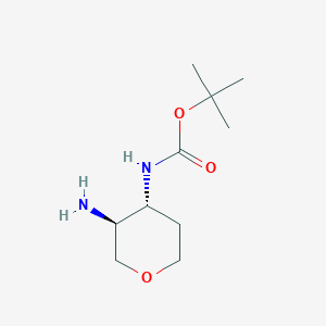 tert-Butyl ((3S,4R)-3-aminotetrahydro-2H-pyran-4-yl)carbamate chemical structure (CAS 1951459-69-0)