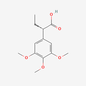 (S)-2-(3,4,5-Trimethoxyphenyl)butanoic acid chemical structure (CAS 195202-08-5)