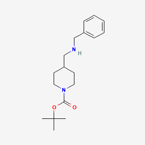 tert-Butyl 4-((benzylamino)methyl)piperidine-1-carboxylate chemical structure (CAS 195314-72-8)