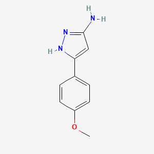 3-(4-Methoxyphenyl)-1H-pyrazol-5-amine chemical structure (CAS 19541-95-8)