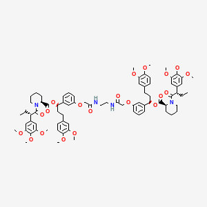 (1R,1'R)-((((Ethane-1,2-diylbis(azanediyl))bis(2-oxoethane-2,1-diyl))bis(oxy))bis(3,1-phenylene))bis(3-(3,4-dimethoxyphenyl)propane-1,1-diyl) (2S,2'S)-bis(1-((S)-2-(3,4,5-trimethoxyphenyl)butanoyl)piperidine-2-carboxylate) chemical structure (CAS 195514-63-7)