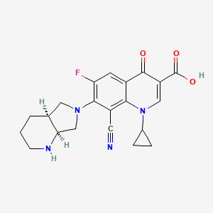 8-Cyano-1-cyclopropyl-6-fluoro-7-((4aS,7aS)-hexahydro-1H-pyrrolo[3,4-b]pyridin-6(2H)-yl)-4-oxo-1,4-dihydroquinoline-3-carboxylic acid chemical structure (CAS 195532-12-8)