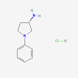 (S)-1-Phenylpyrrolidin-3-amine hydrochloride chemical structure (CAS 1955474-17-5)