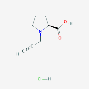 (S)-1-(Prop-2-yn-1-yl)pyrrolidine-2-carboxylic acid hydrochloride chemical structure (CAS 1955474-55-1)