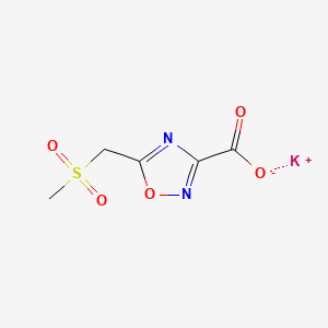Potassium 5-((methylsulfonyl)methyl)-1,2,4-oxadiazole-3-carboxylate chemical structure (CAS 1955499-26-9)