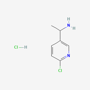 1-(6-Chloropyridin-3-yl)ethan-1-amine hydrochloride chemical structure (CAS 1955499-39-4)