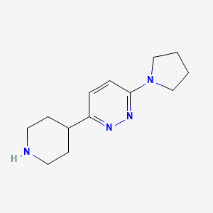 3-(Piperidin-4-yl)-6-(pyrrolidin-1-yl)pyridazine chemical structure (CAS 1955520-87-2)