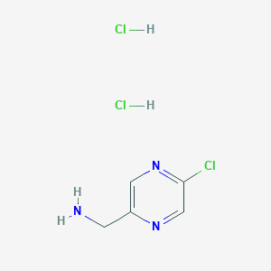 (5-Chloropyrazin-2-yl)methanamine dihydrochloride chemical structure (CAS 1955523-26-8)