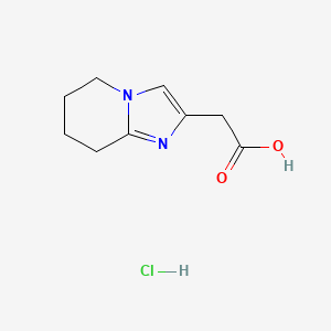 2-{5H,6H,7H,8H-imidazo[1,2-a]pyridin-2-yl}acetic acid hydrochloride chemical structure (CAS 1955540-51-8)