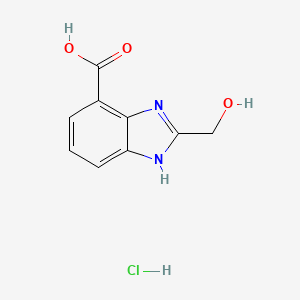 2-(Hydroxymethyl)-1H-benzo[d]imidazole-4-carboxylic acid hydrochloride chemical structure (CAS 1955547-92-8)