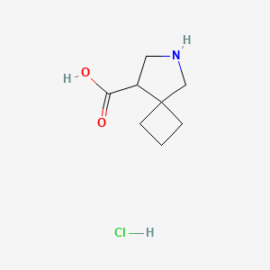 6-Azaspiro[3.4]octane-8-carboxylic acid hydrochloride chemical structure (CAS 1955554-31-0)