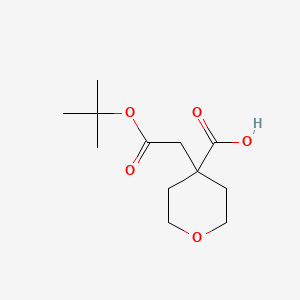 4-(2-(tert-Butoxy)-2-oxoethyl)tetrahydro-2H-pyran-4-carboxylic acid chemical structure (CAS 1955560-88-9)
