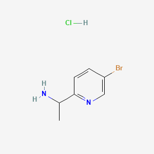 1-(5-Bromopyridin-2-yl)ethan-1-amine hydrochloride chemical structure (CAS 1955561-33-7)
