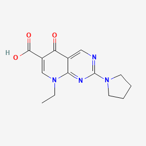 8-Ethyl-5-oxo-2-(pyrrolidin-1-yl)-5,8-dihydropyrido[2,3-d]pyrimidine-6-carboxylic acid chemical structure (CAS 19562-30-2)