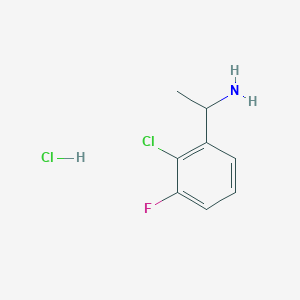 1-(2-Chloro-3-fluorophenyl)ethanamine hydrochloride chemical structure (CAS 1956306-77-6)