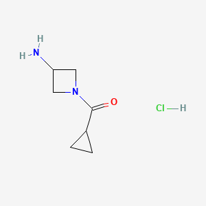 (3-Aminoazetidin-1-yl)(cyclopropyl)methanone hydrochloride chemical structure (CAS 1956325-48-6)
