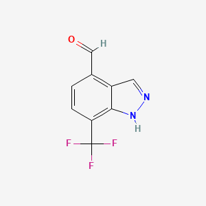 7-(Trifluoromethyl)-1H-indazole-4-carbaldehyde chemical structure (CAS 1956327-85-7)