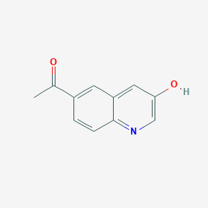 1-(3-Hydroxyquinolin-6-yl)ethan-1-one chemical structure (CAS 1956341-14-2)